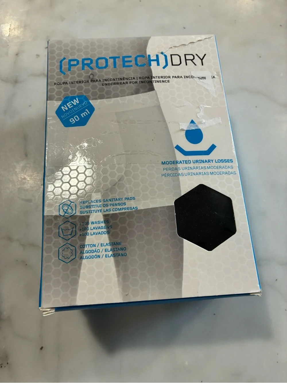 Lot Of 2 -PROTECHDRY Washable Urinary Incontinence Underwear Boxer  Large Black